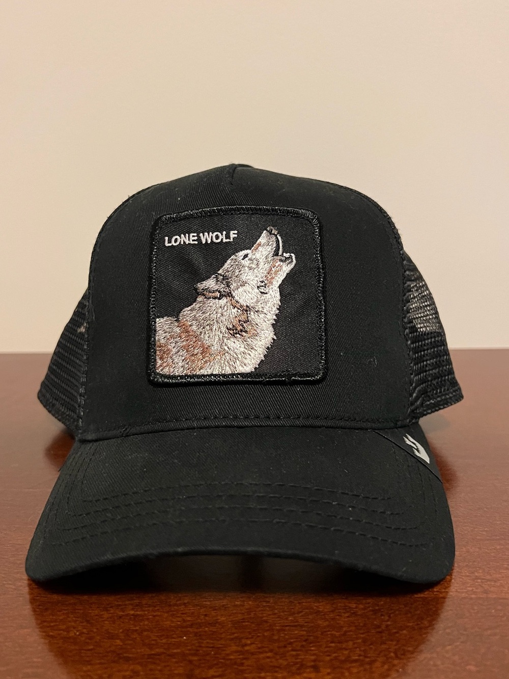 Goorin Bros Lone Wolf Black Trucker Cap